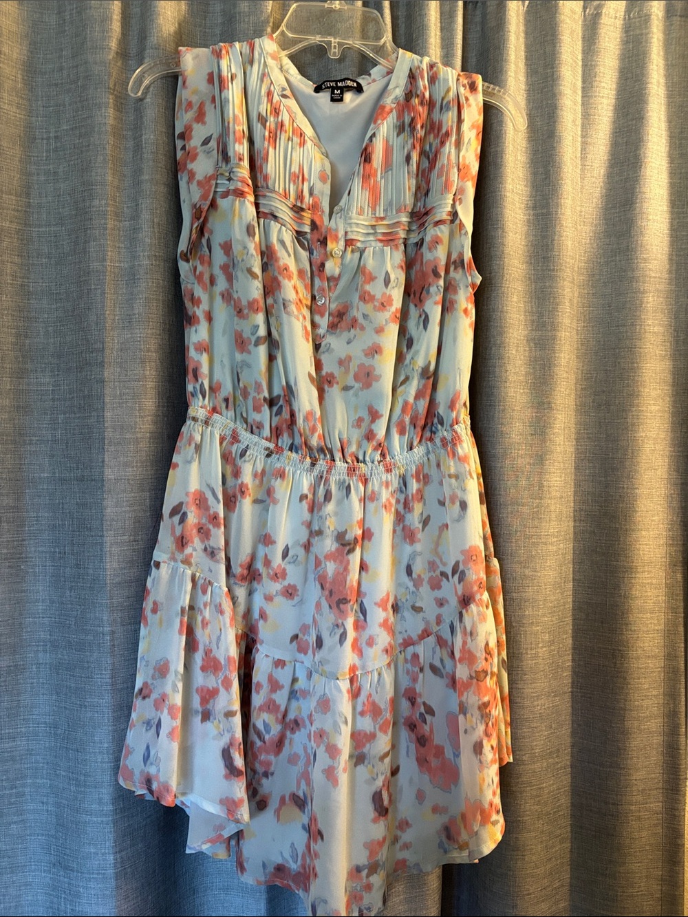 Steve Madden Coral Floral Sleeveless High-Low Dress